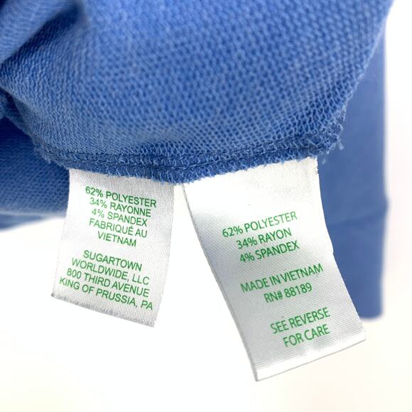 Lilly Pulitzer Sheera Top Womens Sz M Heathered Blue Thistle Draped One Shoulder - Picture 6 of 7